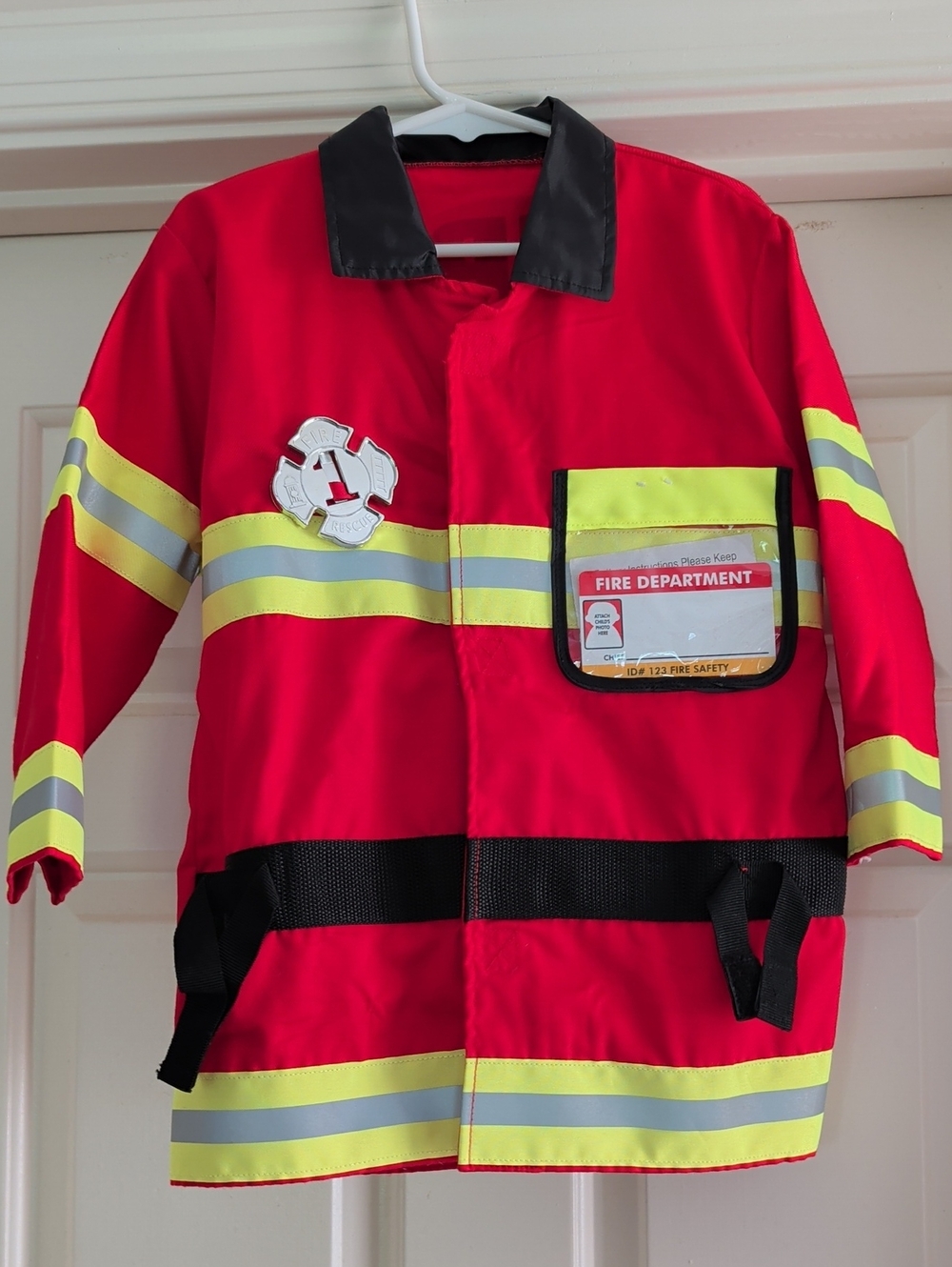 Melissa & Doug Red and Yellow Firefighter Jacket Costume